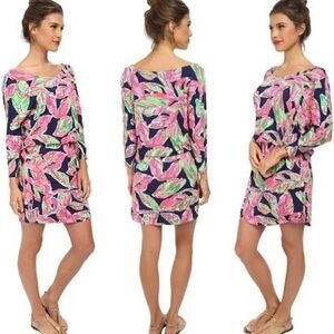 Lilly Pulitzer Cara Dolman Sleeve Dress (Bright Navy in The Vias)